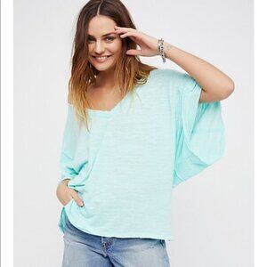 Free People My Boyfriend’s Oversized Tee in Blue sz XS